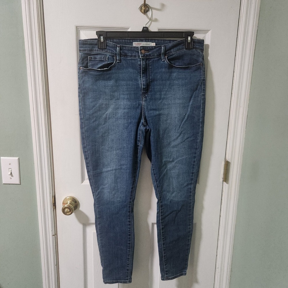 Signature by Levi Strauss Women High Rise Skinny Jeans Blue Medium Wash Size 16